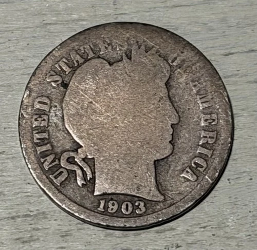 1903 S Barber Dime 10c San Francisco Mint Rare Nice Coin For An Album SUPER KEY