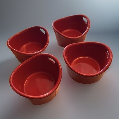 Rachael Ray RED Casserole Oval Ramekin  4  X 2.5  SET OF 4 - HO22 Holds 10 Ounce