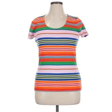 LAUREN RALPH LAUREN Multicolor Striped Short Sleeve Scoop Neck Tee T-Shirt XL