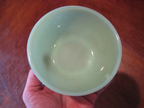 Vintage Antique Fire King Green Jadite Jadeite Glass Bowl 5" Diameter Cereal