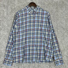 Peter Millar 100 Cotton Plaid Button Down Dress Shirt Size Large