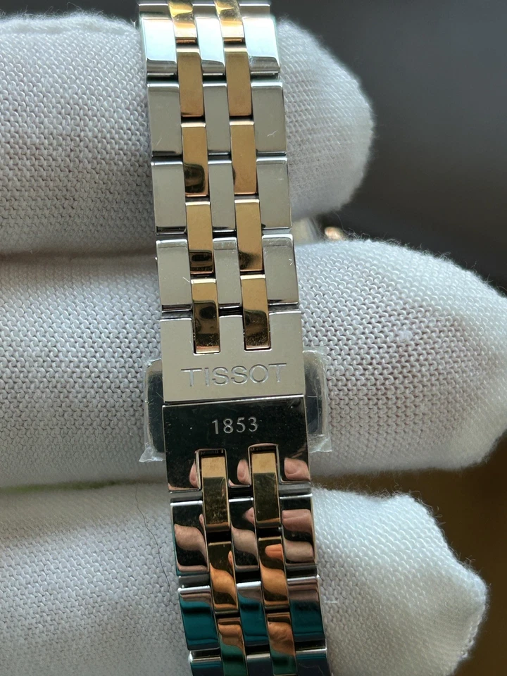 Женские автоматические двухцветные часы Tissot Le Locle нержавеющая сталь 24 мм рекомендуемая розничная цена 700 фунтов - Изображение 3 из 4