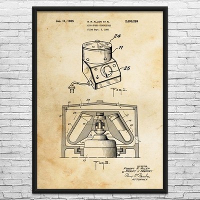 Laboratory Centrifuge Patent Wall Art: Biology Art, Medical Decor, Chemistry Art