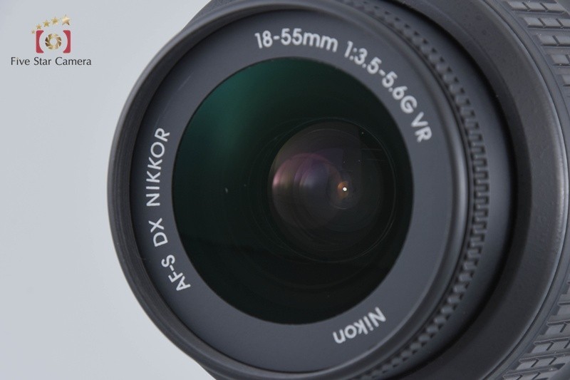 Nikon D5200 Black 24.1 MP Digital SLR Camera 18-55 55-200 Lenses [Very Good]