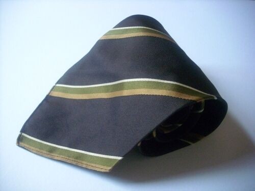 KR247 Edsor Cravate Braun Rayures 100% Soie comme Neuf - Photo 1/1