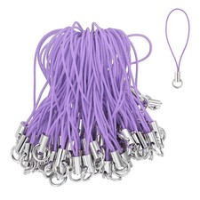 100 Pcs Colorful Polyester Cellphone Charm Lanyard String, 58 Mm, Light Purple