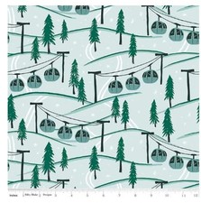 Fat Quarter Riley Blake "Ski Hill" Mountainside Powder Blue Quilt Cotton