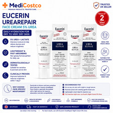 Image of 2x Eucerin Urea Repair Replenishing Face Cream 5% Urea 50ml for Dry Skin