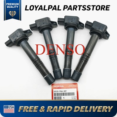 DENSO 4X Genuine OEM Ignition Coils 30520PNA007 For 02-06 Honda 2.4L C1382 UF311