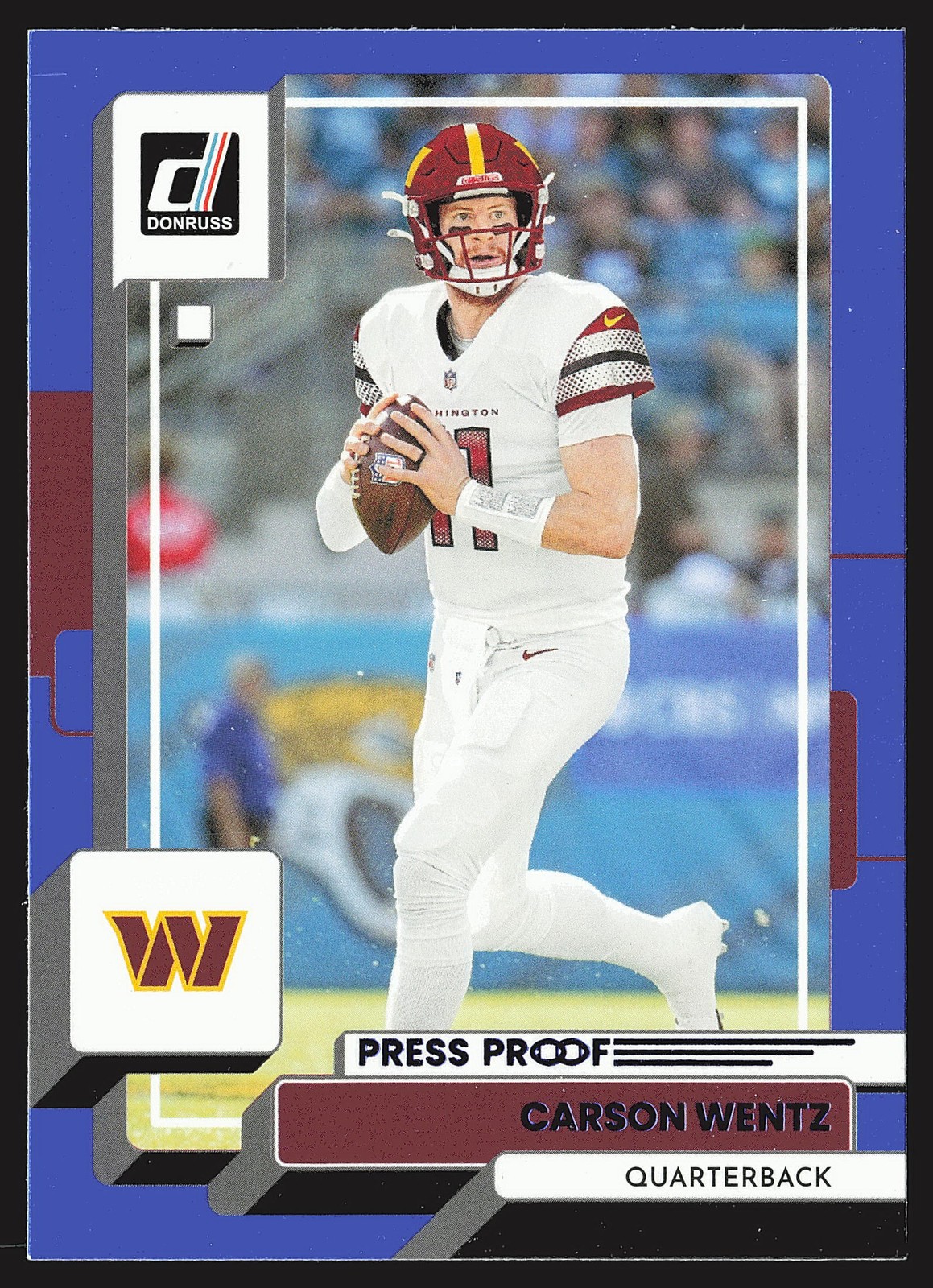 2022 Donruss #52 Carson Wentz Blue Press Proof