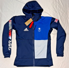 Adidas Team GB Hoodie Jacket Blue Winter Olympic Men Women Athlete Issue S M 2XL