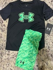 Toddler Boys 2t UNDER ARMOUR 2pc Logo TShirt  Shorts Set  Green  Black