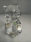 Vintage Fenton Art Glass Bear August Heart Stone Birthstone Crystal Figurine
