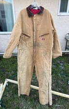 Vintage Distressed DICKIES Insulated Cotton Duck Coveralls Jumpsuit Sz 46-48 XL