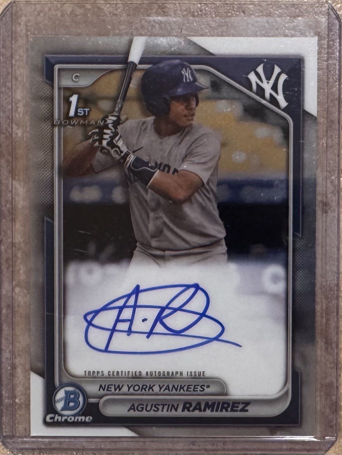 2024 Bowman Agustin Ramirez Chrome Auto 1st Prospect #CPA-AR Yankees