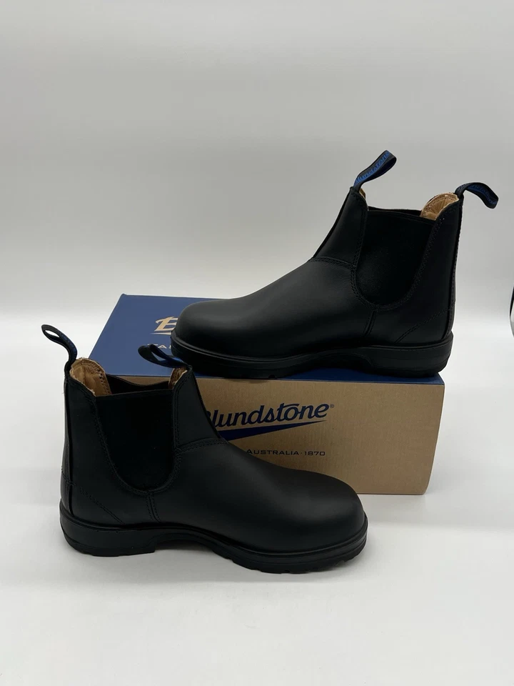 Blundstone original 566 Sz 5 Men’s 6 Women’s 8 All Black Leather Chelsea boots. - Image 3 of 4