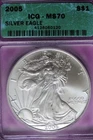 2005 ICG MS70 AMERICAN SILVER EAGLE #B51723