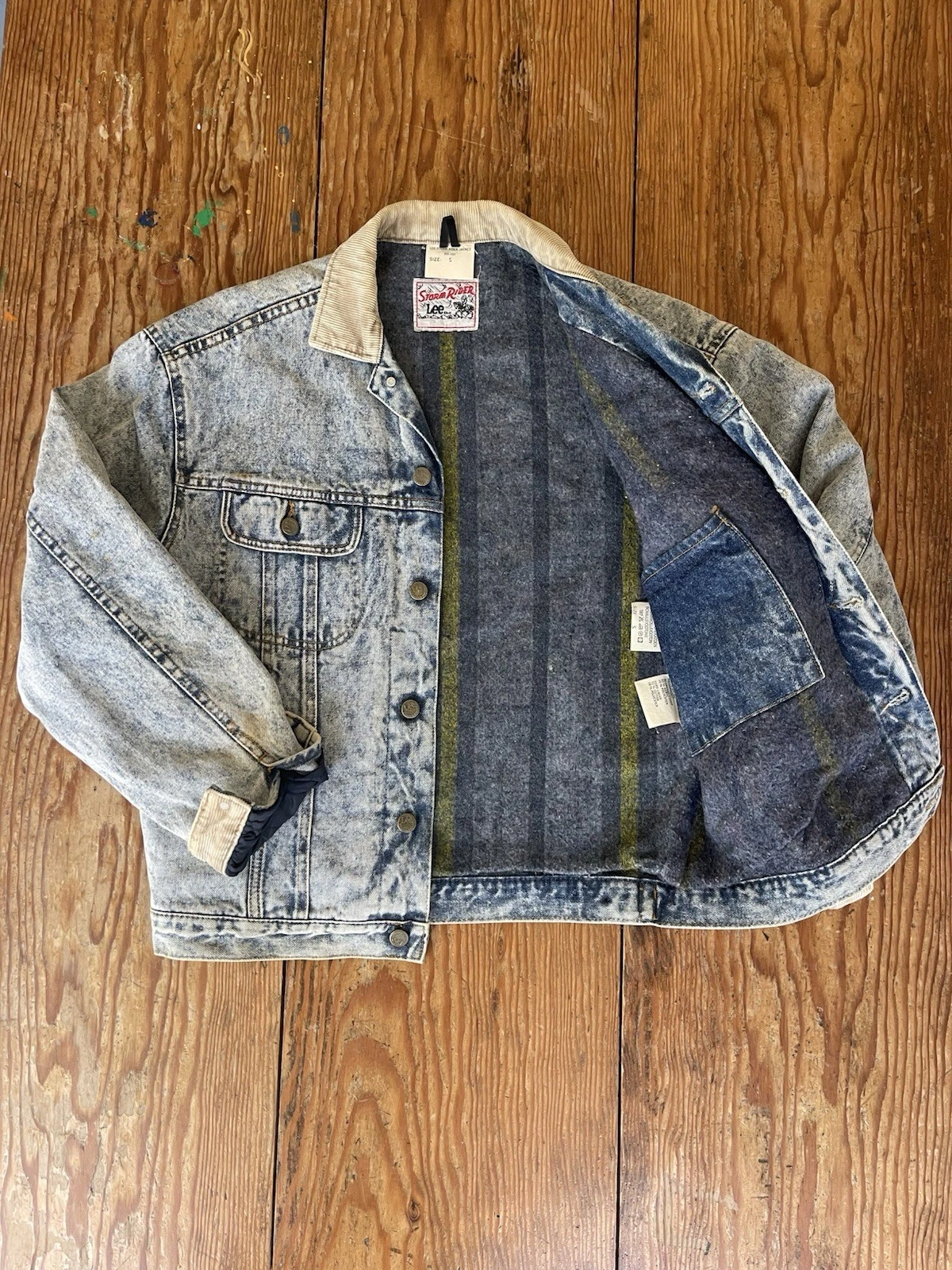 Vintage 1987 Lee Rough Rider Storm Rider Jacket - Cone Mills Denim - Belgium S/M