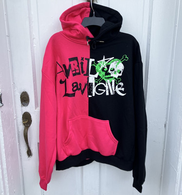 AVRIL LAVIGNE 2024 Rock Band Tour Merch Black Pink Hoodie Size XL