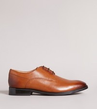 BNIB Ted Baker Kampten Leather Derby Shoes - Tan Sz:8 RRP:£110.00