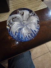 Coast White Flower Glass Sphere 3.5 Diameter Paperweight