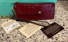 PATRICIA NASH ALANNA DISTRESSED LEATHER WRISTLET CARD CASE WALLET RFID $69 NWT