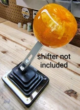 Flat Top Gear Shift Knob 3/8-16 Thread Orange Metal Flake Custom Hot Rod