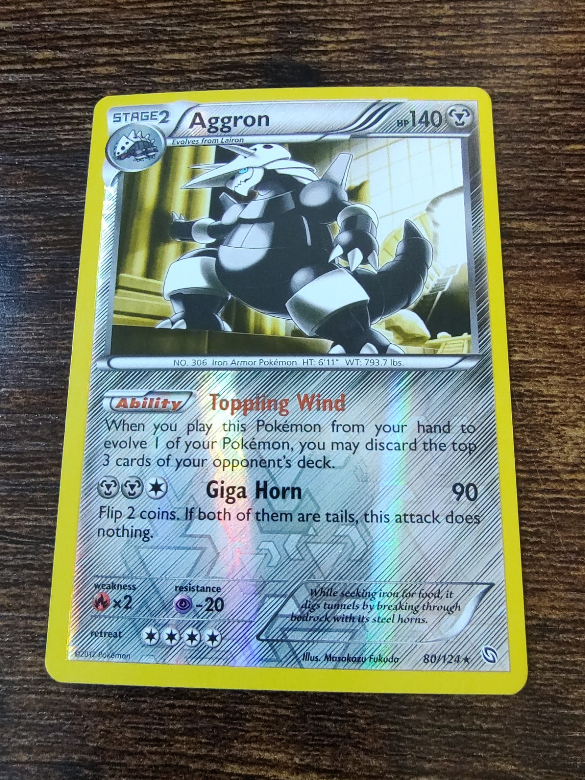 Pokemon Dragons Exalted Aggron 80/124 Reverse Holo Card