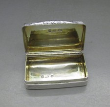 ANTIQUE WILLIAM IV GOOD SOLID STERLING SILVER SNUFF BOX 43g 5.5CM TS BIRM 1836
