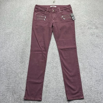 Mavi Jeans Co Biker Pants Womens 27 Purple Pink Zipper Detail Slim Straight NWT