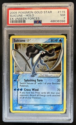 2005 Pokemon EX Unseen Forces Suicune Holo #115/115 PSA 7