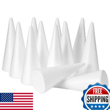 YURN Craft 12-Pack Foam Cones for Crafts, 3.82 x 9.49 in Foam Trees, DIY