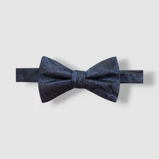 Ryan Seacrest Distinction Men's Blue Black Silk Dover Paisley Pre-Tied Bow Tie
