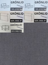 Ikea GRÖNLID Bezug 5er Ecksofa 2x2er 2x Armlehne Eckelement Ljungen mittelgrau
