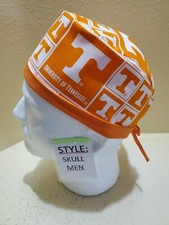 Tennessee Blocks Men's Skull/Chemo Surgical Scrub Hat/Cap Handmade