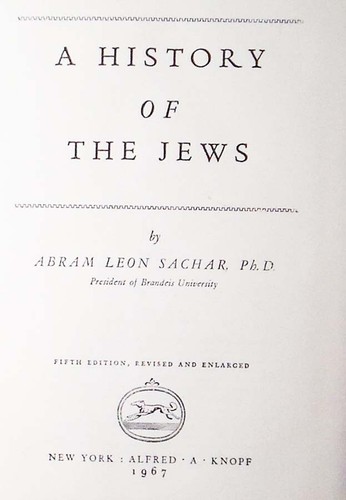 A History of the Jews Abram Leon Sachar HB/DJ April 1967 Revised/Enlarged VG+/GD - Imagen 2 de 5