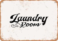 METAL SIGN - Laundry Room - 2 - Vintage Rusty Look Sign