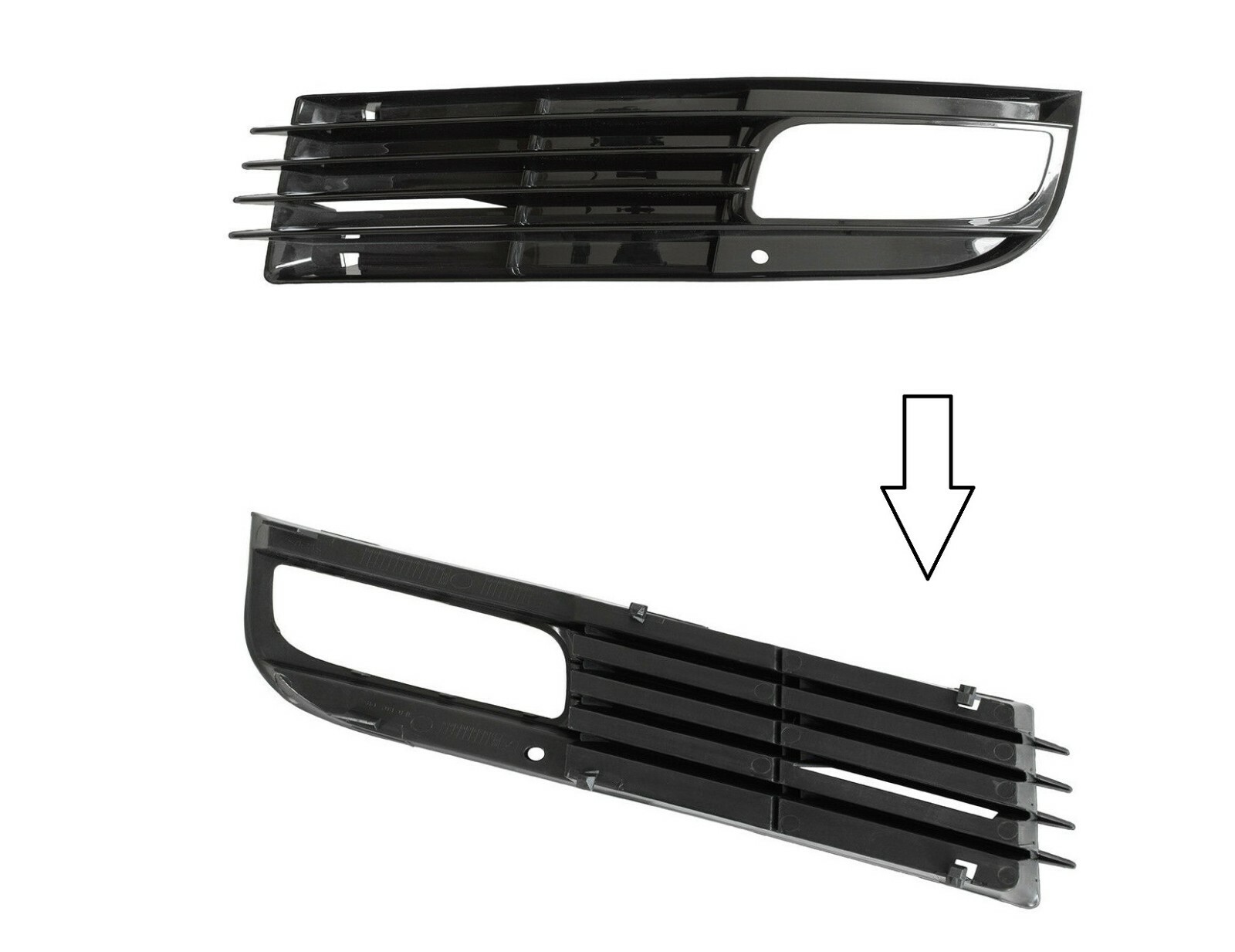 Grille pare-chocs pour Audi A8 D3 gauche neuf de couleur noir mat en plastique ABS