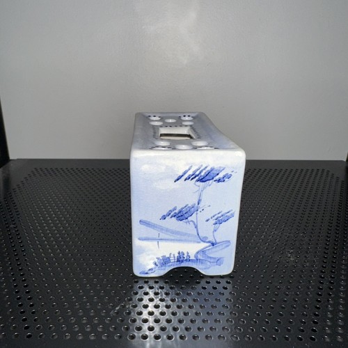 Jarrón de colección Elpa Alcobaca flor ladrillo rana Portugal hecho a mano pintado a mano 559 azul - Imagen 5 de 5