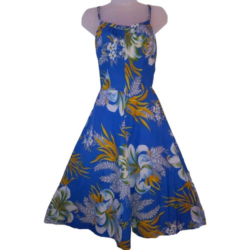 Vintage Blue And Yellow Flowers Summer Dress | eBay