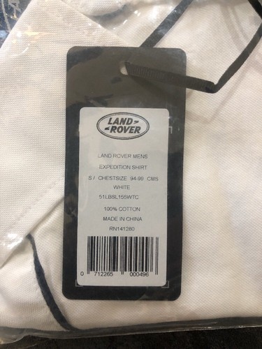 Genuine Land Rover Mens Heritage Shirt - White Brand New Small - Picture 2 of 4