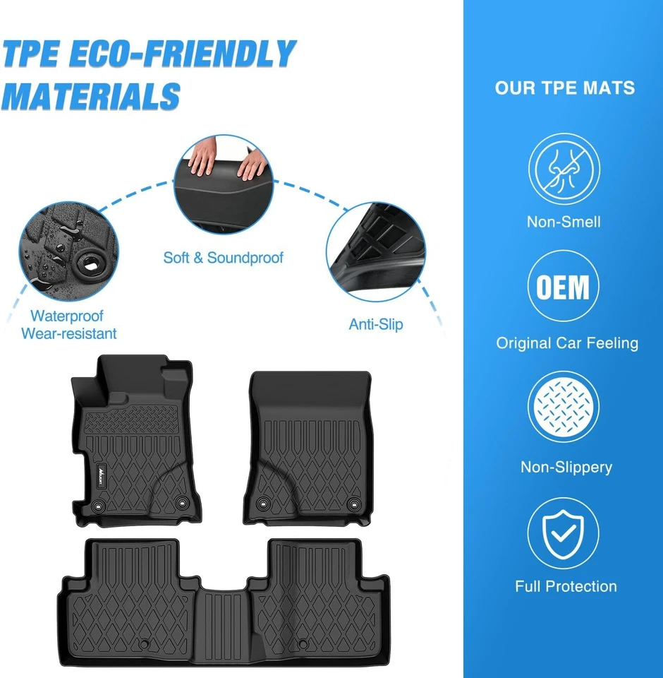 Nilight TPE 脚垫适用于讴歌 ILX 2013 - 2022 全天候定制适合重型 — 第 3/4 张图片