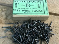 Round Wire Black Tacks Vintage NOS Household Box Nettlefolds 5/8" Best Head 80g