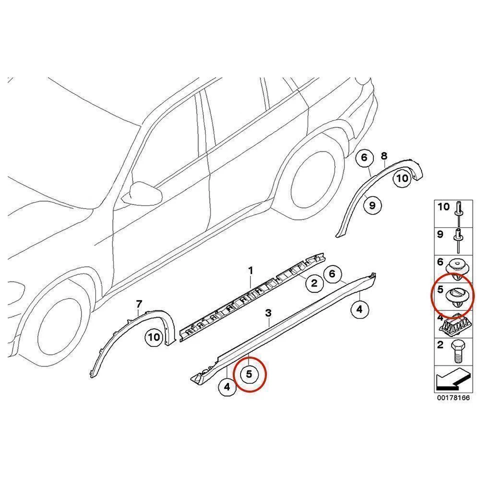 YOU.S Clip de fijación faldones laterales clips de paso de rueda para BMW X3 20 piezas Foto 4 de 4