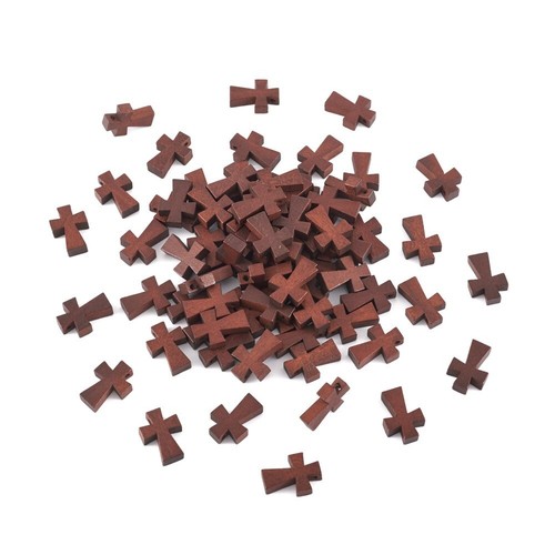 100x Saddle Brown Wooden Religion Cross Charms Pendants Jewelry Making 20x14x5mm - Picture 2 of 7