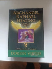 SEALED NEW Archangel Raphael Healing Oracle Cards Deck GOLD GILDED Doreen Virtue