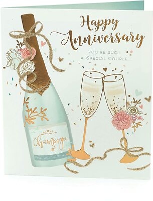 Champagner Gold Folie Design besondere Paar Hochzeit Jahrestag Karte