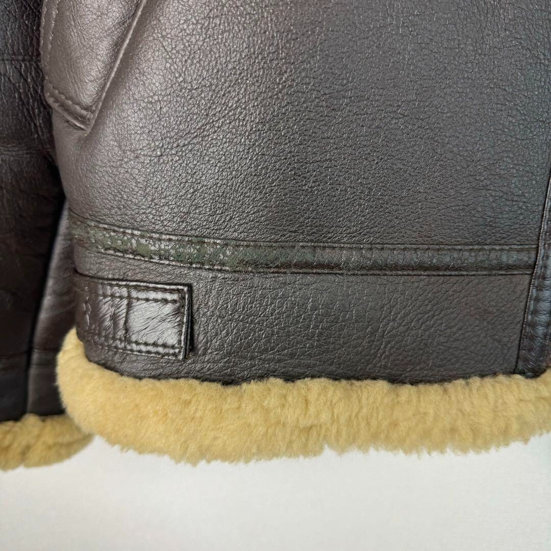 black mouton jacket B-3 suède jacket 90s 90s vintage B-3 mouton leather jacket