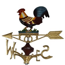 Hahn Huhn Henne Wetterfahne Eitel Firsthalterung Gold Haus Dach Gusseisen