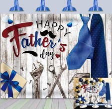 Happy Father's Day Backdrop Tie Fixing Tools Best Dad Father's Day Party Banner